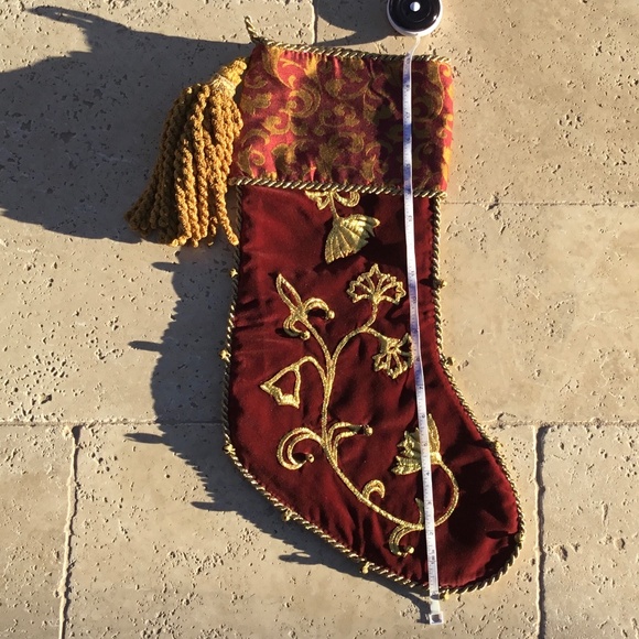 Sweet Dreams Red and Gold Holiday Stocking - Picture 6 of 7